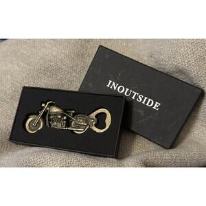 Unique Metal Motorcycle Beer Bottle Opener Men Vtg Motorcycle Bar Ware Gift NIB